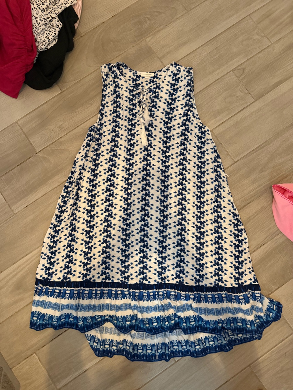 beachlunchlounge Blue and White Printed Maxi Dress